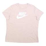 NIKE Womens Pink XL Classic Crew Neck Cotton Blend T-Shirt Logo Print