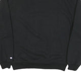 CHAMPION Mens Black L Crew Neck Cotton Blend Sweatshirt Logo Patch