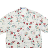 BIAGGINI Womens Cream & Red Floral Shirt S Polyester Floral Summer Casual