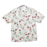 BIAGGINI Womens Cream & Red Floral Shirt S Polyester Floral Summer Casual