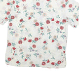 BIAGGINI Womens Cream & Red Floral Shirt S Polyester Floral Summer Casual