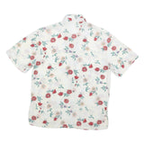 BIAGGINI Womens Cream & Red Floral Shirt S Polyester Floral Summer Casual
