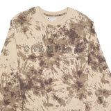 CHAMPION Mens Beige Tie Dye Long Sleeve Crew Neck Cotton Blend T-Shirt M