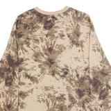 CHAMPION Mens Beige Tie Dye Long Sleeve Crew Neck Cotton Blend T-Shirt M