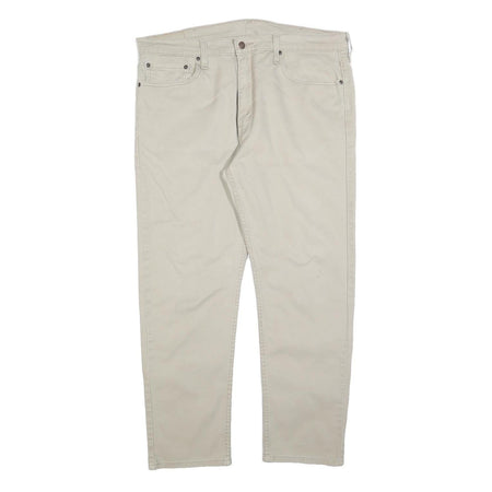 LEVI'S Mens Regular Fit Beige Cotton Blend Trousers W38 L30 Zip Closure Classic