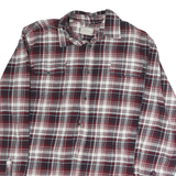 JACHS Mens Red Black & White Plaid Shirt L Cotton Blend Casual Long Sleeve