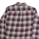 JACHS Mens Red Black & White Plaid Shirt L Cotton Blend Casual Long Sleeve