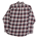 JACHS Mens Red Black & White Plaid Shirt L Cotton Blend Casual Long Sleeve