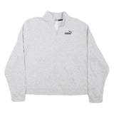 PUMA Womens Grey 1/4 Zip Sweatshirt 3XL Cotton Blend Pullover Casual