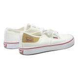LEVI'S Womens Canvas Trainers White UK 3.5 Casual Lace-Up Lightweight Shoe