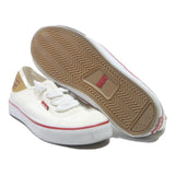 LEVI'S Womens Canvas Trainers White UK 3.5 Casual Lace-Up Lightweight Shoe