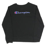 CHAMPION Girls Black Cotton Blend Crew Neck XL Sweatshirt Pullover