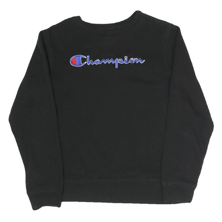 CHAMPION Girls Black Cotton Blend Crew Neck XL Sweatshirt Pullover