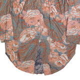 Womens Peach & Green Paisley Floral Viscose Shirt XL Loose Fit Long Sleeve