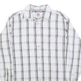 LEVI'S Mens White & Black Check Shirt M Cotton Blend Casual Long Sleeve Button