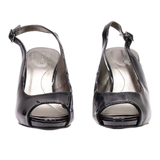 BANDOLINO Slingback Heels Black Leather Womens UK 4