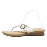BASS Flip Flop Sandals White Leather Womens UK 7