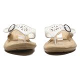 BASS Flip Flop Sandals White Leather Womens UK 7