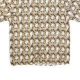 IVY CREW Mens Brown Check Rayon Shirt M Casual Short Sleeve Button Collar