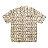 IVY CREW Mens Brown Check Rayon Shirt M Casual Short Sleeve Button Collar