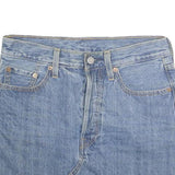 LEVI'S Womens Blue Denim Mini Cotton Blend Skirt S Raw Hem Casual Summer