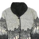 Womens Black Grey Button Jacket XL Polyester Blend Plain Fitted Stylish Winter