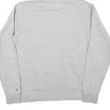 CHAMPION Mens Grey Pullover Hoodie M Embroidered Logo Cotton Blend