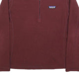PATAGONIA Womens Maroon Jumper Plain 1/4 Zip Pullover M Polyester Outdoor