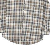 POINTS WEST Mens Beige Brown Check Shirt M Button Down Collar Long Sleeve Cotton