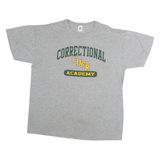 RUSSELL ATHLETIC Mens Grey Correctional CDCR Academy Graphic T-Shirt M Short