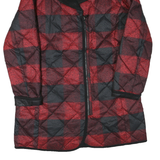 PENDLETON Womens Red & Black Quilted Jacket M Polyester Blend Zip Closure