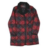 PENDLETON Womens Red & Black Quilted Jacket M Polyester Blend Zip Closure