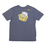 NIKE Mens Blue Yellow Graphic T-Shirt L Short Sleeve Crew Neck Cotton Blend