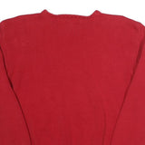 POLO SPORT RALPH LAUREN Womens Red Plain Cotton Jumper Crew Neck Tight Knit L