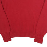 POLO SPORT RALPH LAUREN Womens Red Plain Cotton Jumper Crew Neck Tight Knit L