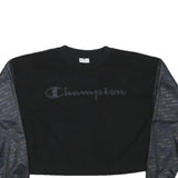 CHAMPION Womens Black & Charcoal Sweatshirt Crew Neck XS Embroidered Logo