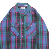 PRIVATE PROPERTY Mens Blue & Pink Checked Cotton Shirt L Casual Button Front