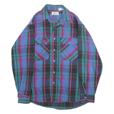 PRIVATE PROPERTY Mens Blue & Pink Checked Cotton Shirt L Casual Button Front