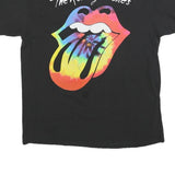 THE ROLLING STONES Mens Black Tie Dye Graphic T-Shirt L Short Sleeve Crew Neck