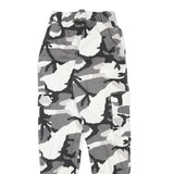 Womens Camo Print Cotton Blend Relaxed Cargo Trousers W22 L26 Elastic Cuffs