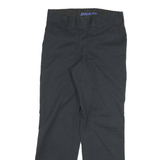 DICKIES Mens Cotton Blend Black Regular Straight Trousers W28 L28 Workwear Zip
