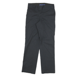 DICKIES Mens Cotton Blend Black Regular Straight Trousers W28 L28 Workwear Zip