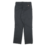 DICKIES Mens Cotton Blend Black Regular Straight Trousers W28 L28 Workwear Zip