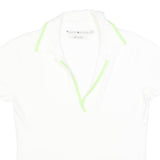 TOMMY HILFIGER Womens White Polo Shirt L Cotton Blend Short Sleeve Casual