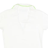 TOMMY HILFIGER Womens White Polo Shirt L Cotton Blend Short Sleeve Casual