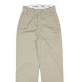 DICKIES Mens Cotton Blend Beige Regular Fit Straight Leg Trousers W24 L26