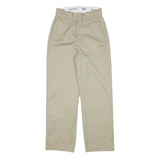 DICKIES Mens Cotton Blend Beige Regular Fit Straight Leg Trousers W24 L26
