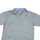 ALAN FLUSSER Mens Blue & Green Short Sleeve Checked Polo Shirt L Cotton Blend