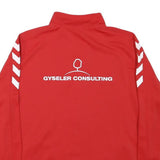 HUMMEL Mens Red Zip Jacket L Polyester Blend Plain Sportswear Training Track Top