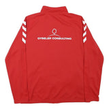 HUMMEL Mens Red Zip Jacket L Polyester Blend Plain Sportswear Training Track Top